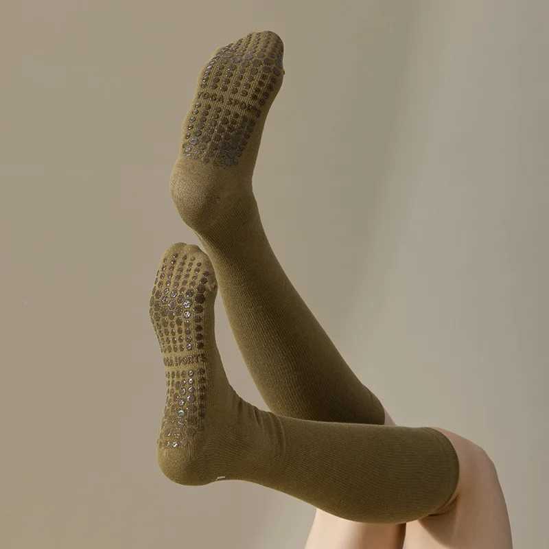 Comprion Socks Stockings Women Profional Silicone Anti-slip Pilates Yoga Socks Solid Color Cotton Floor Gym Fitn SocksXJ241125
