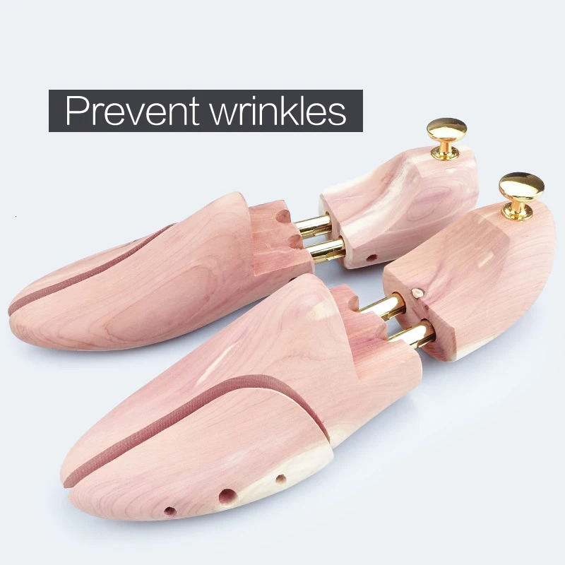 1 pair of high-quality double tube red cedar wood adjustable shoe shape mens and womens shoe tree stretching machine anti wrinkle 241126