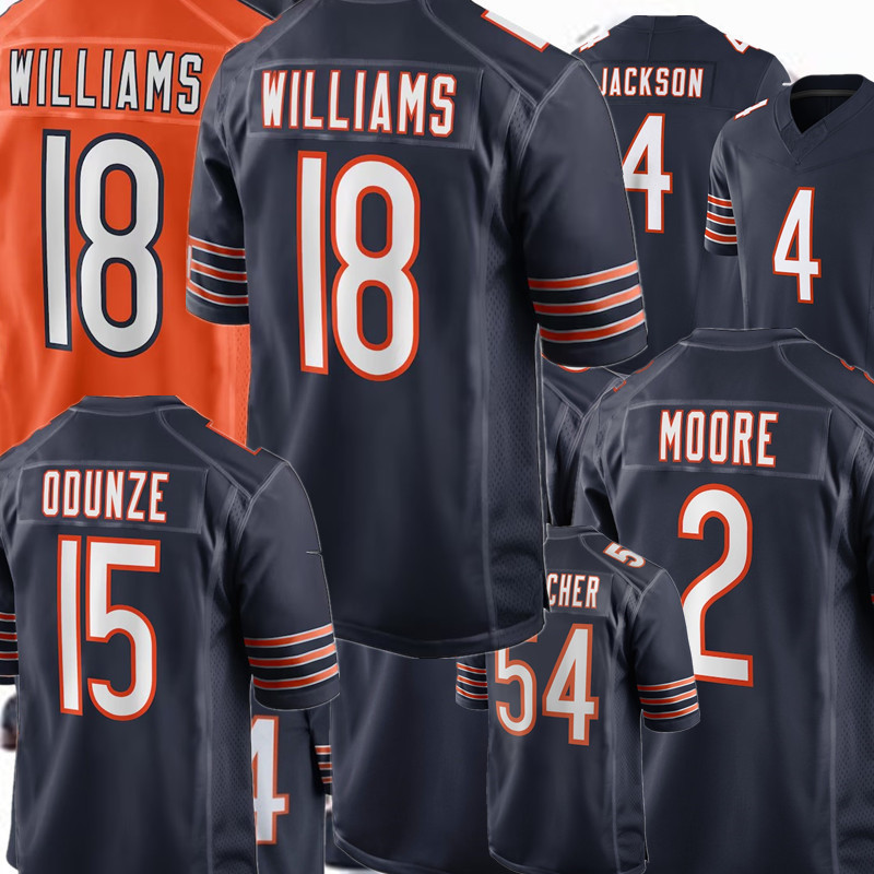 18 Caleb Williams Jersey Jaylon Johnson Steve McMichael Kyler Gordon Andrew Billings Darnell Wright Roschon Johnson D'Andre Swift Tory Taylor Football Jerseys