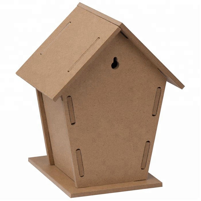 Kids education assepble wood bird house for drawing