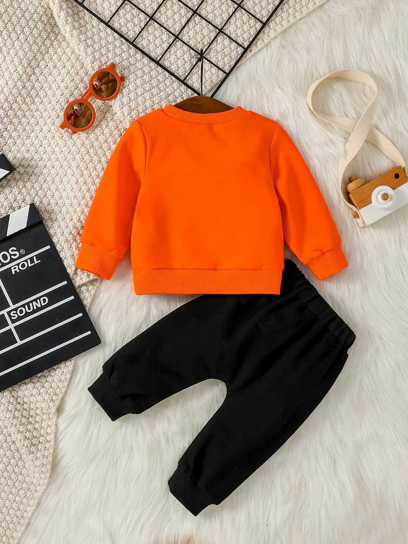 Clothing Sets 0-3Y Baby Boys Autumn Winter Clothes Set Long Sleeve Letter Print Tops Sweatshirt Pants Toddler Daily Outfits H241126
