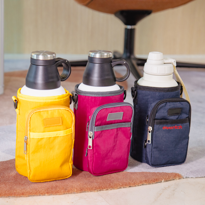 Pet Bowl Attached to Stainless Steel Insulated Travel Water Bottle 33 Ounce (Black)