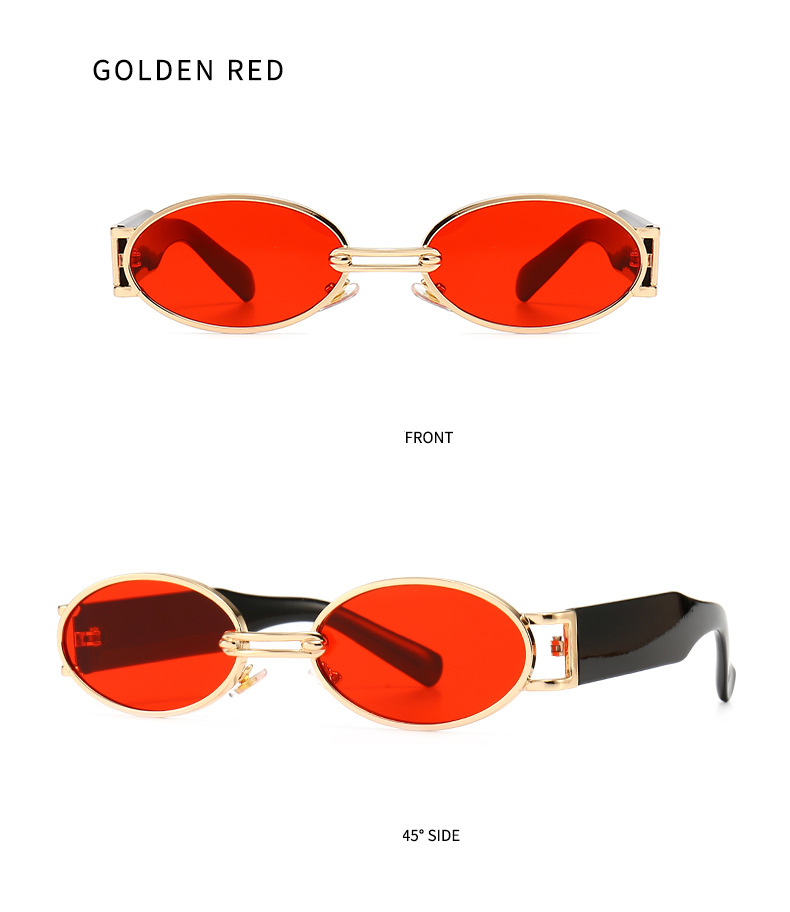 Fashion women's round frame full frame glasses personalised metal frame decorative glasses suitable for travelling and taking photos