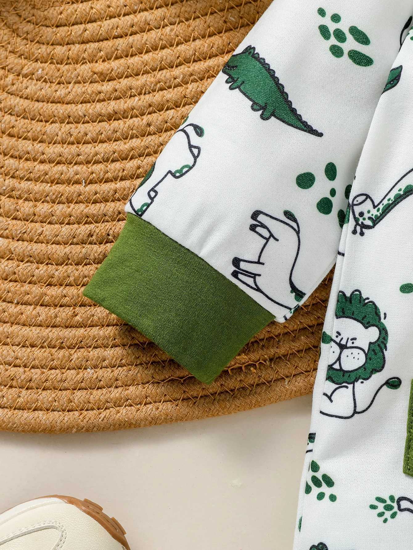 Clothing Sets Baby Boys All Seasons Hooded Cartoon Animal Cute Jumpsuit Newborn Fashion Daily Wear H241126