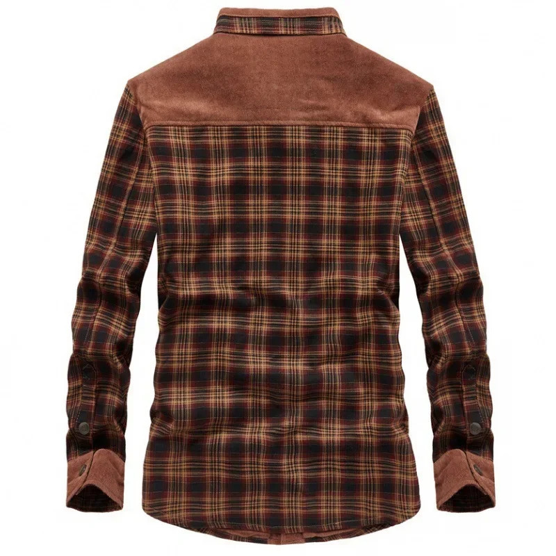 mens winter shirt mens thick checkered shirt high-quality mens warm jacket mens sports shirt mens outdoor plush warm shirt 241126