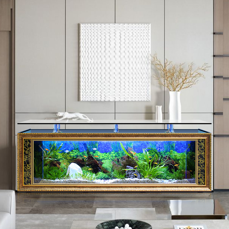 Special Design Curved Glass Coffee Table Fish Tank Important Desk Fish Tank