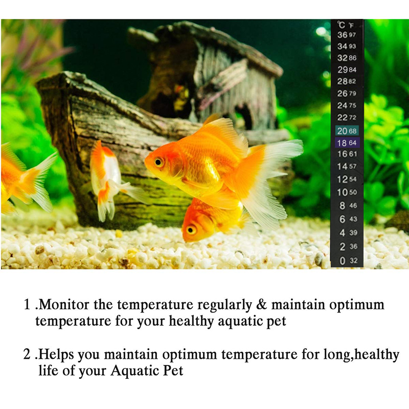 LCD Stick on Digital Thermometer Aquarium Water Thermometer Sticker Strip Adhesive Fish Tanks Accessories 0 to 36 Degree Measure