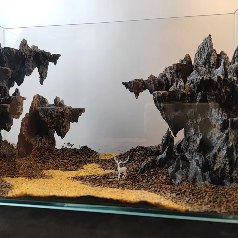 Resin Landscape Reptile Stone Ornament Fish Tank Aquarium Decoration