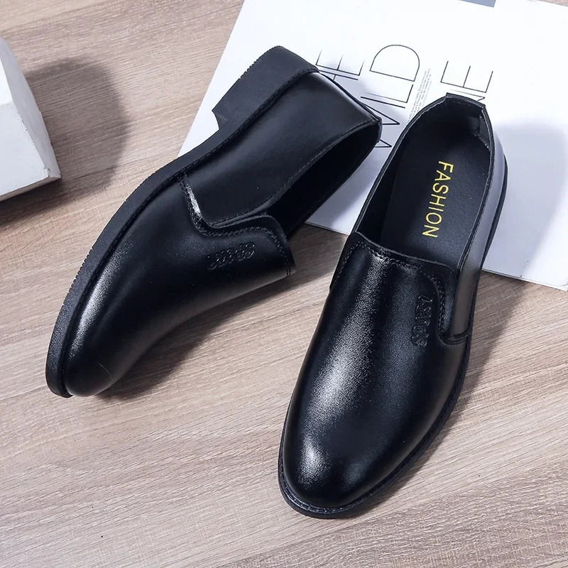 Mens Leather Dress Shoes Formal Brown Elegant Mens Shoes for Men Casual Business Social Autumn Office Party Wedding Loafers 241126