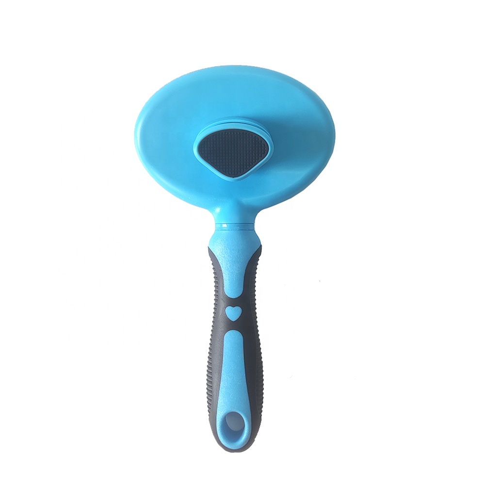 Self Slicker Pet Groom Brush Comb Dog Brush Cat Comb With Self Clean Button With Masaging Bead On Tips