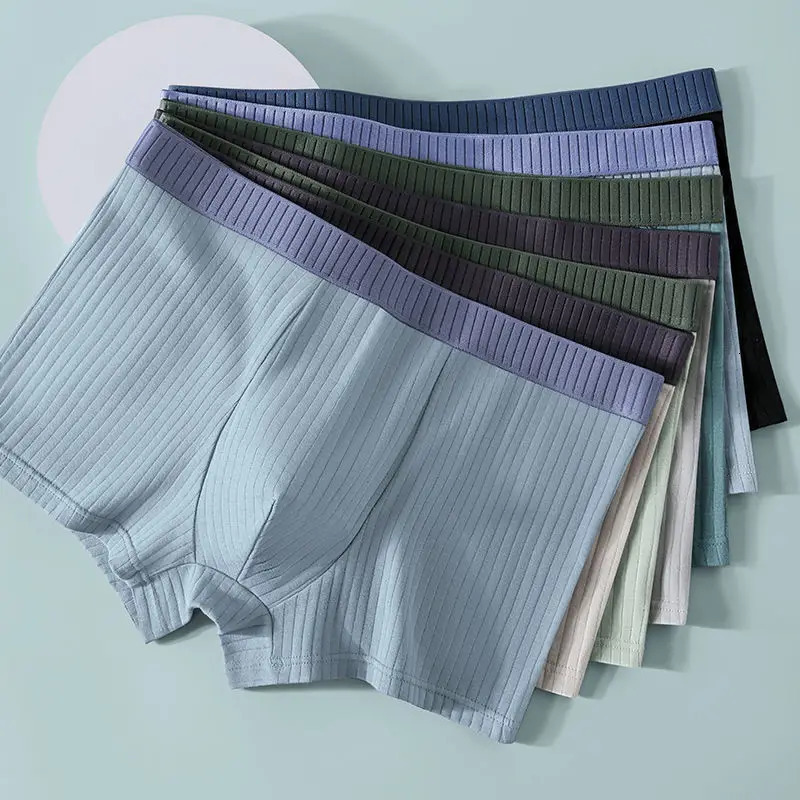 7 pieces of mens cotton character striped soft boxer sexy underwear mens underwear shorts breathable underwear plus size L-4XL 241126