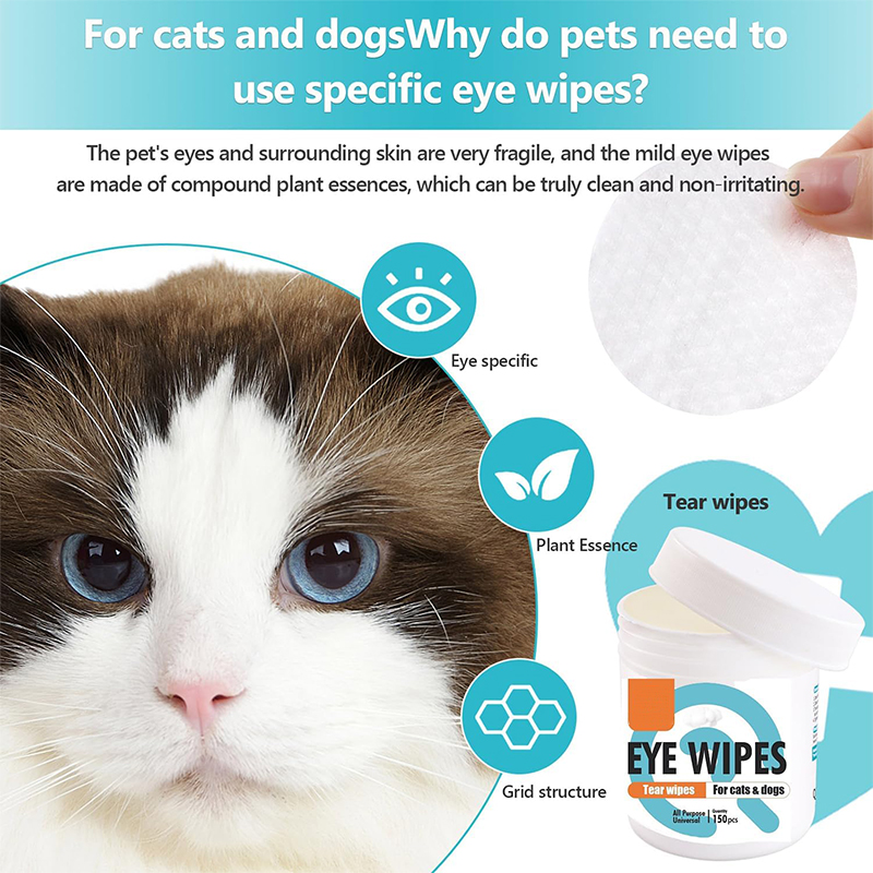 Hypoallergenic Eye Wipes for Dogs & Cats Gently and Effectively Remove Stain Around Eyes