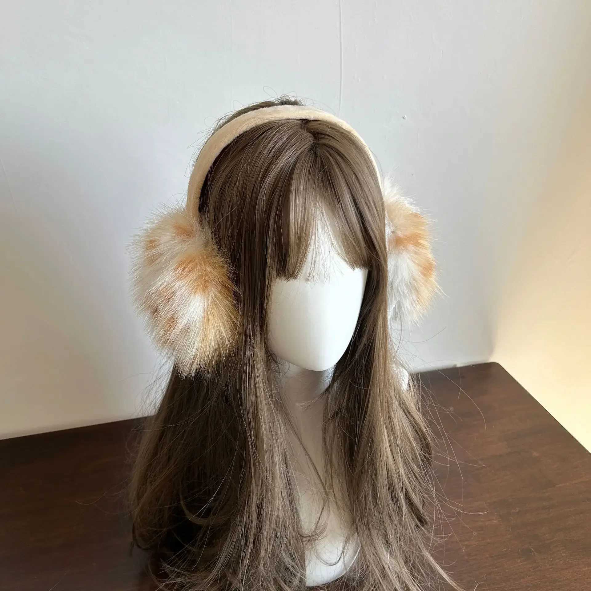 Y2k Leopard Faux Fur Earmuffs Folded Winter Warm Thickened Anti-freeze Women Janese Ear Protection Cycling Eaags AccoriesXJ241126