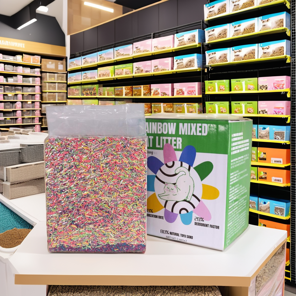 Hot rainbow Tofu Cat litter fresh, deodorizing and easy to knot the best companion cat litter