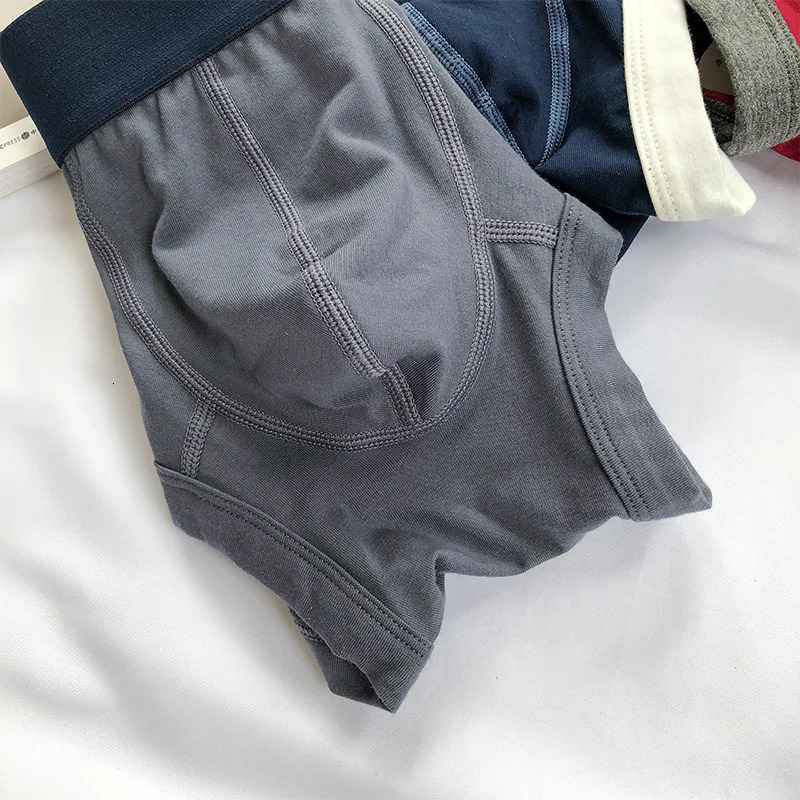 3 pieces of mens boxing shorts solid color cotton mens underwear summer mid waist underwear breathable mens underwear 241126