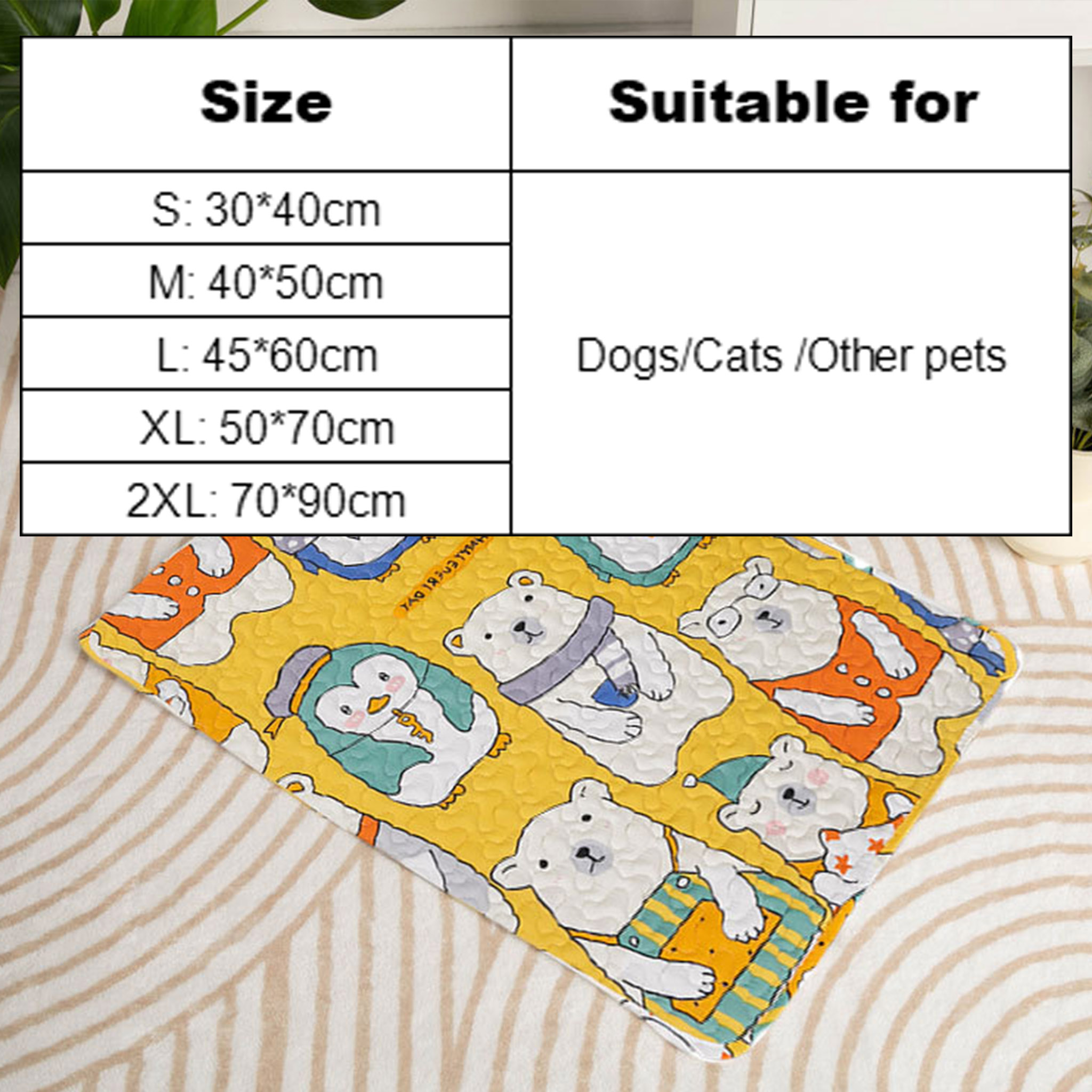 Non-slip 100% Cotton Reusable Pet Mat for Pet Dogs Cats Sleeping Rest