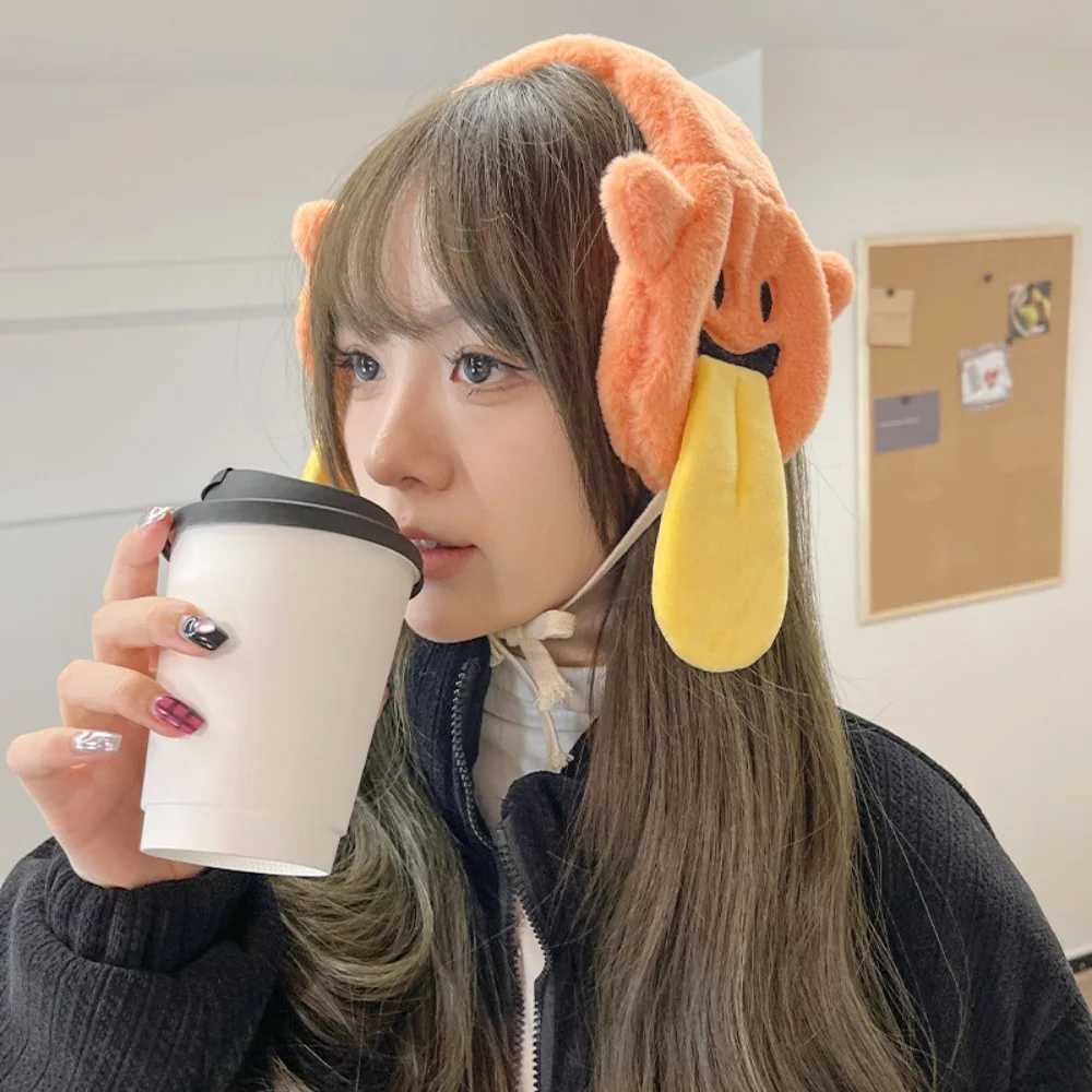 Kavay cartoon ghost plush earmuffs warm fur interesting earmuffs accessories for couples Halloween gifts for women W241126