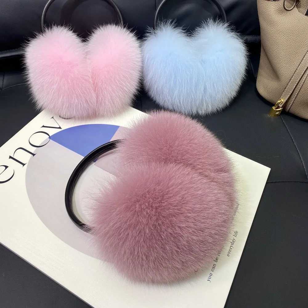 New Winter Real Fur Earmuffs for Women Natural Fur Scarves Dual use Genuine Warmer Plush EarMuff Outdoor Solid Fur ScarfXJ241126