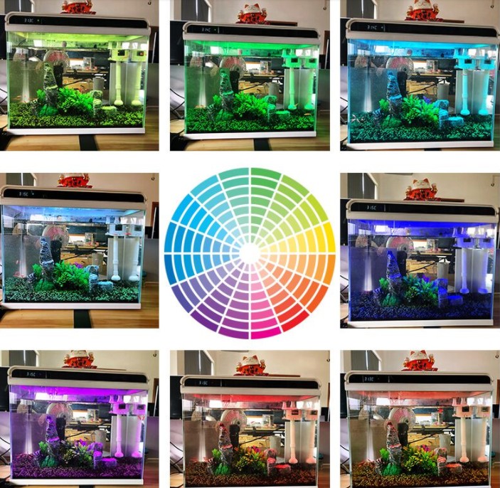 MOQ 500 pieces Wholesale Automatic Filter betta fish tropical fish live LED table fish farming tank aquarium
