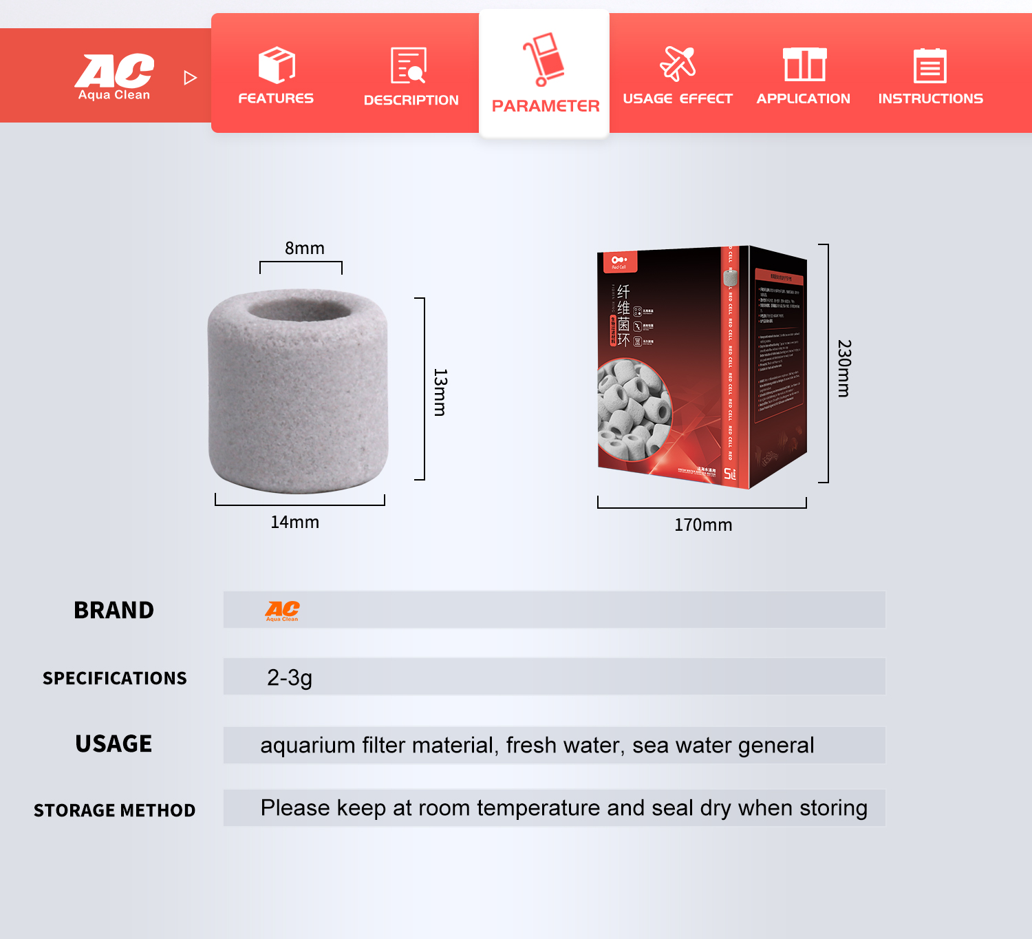 Manufacturer washable reusable bio ceramic filter rings for aquariums fish tank filtration
