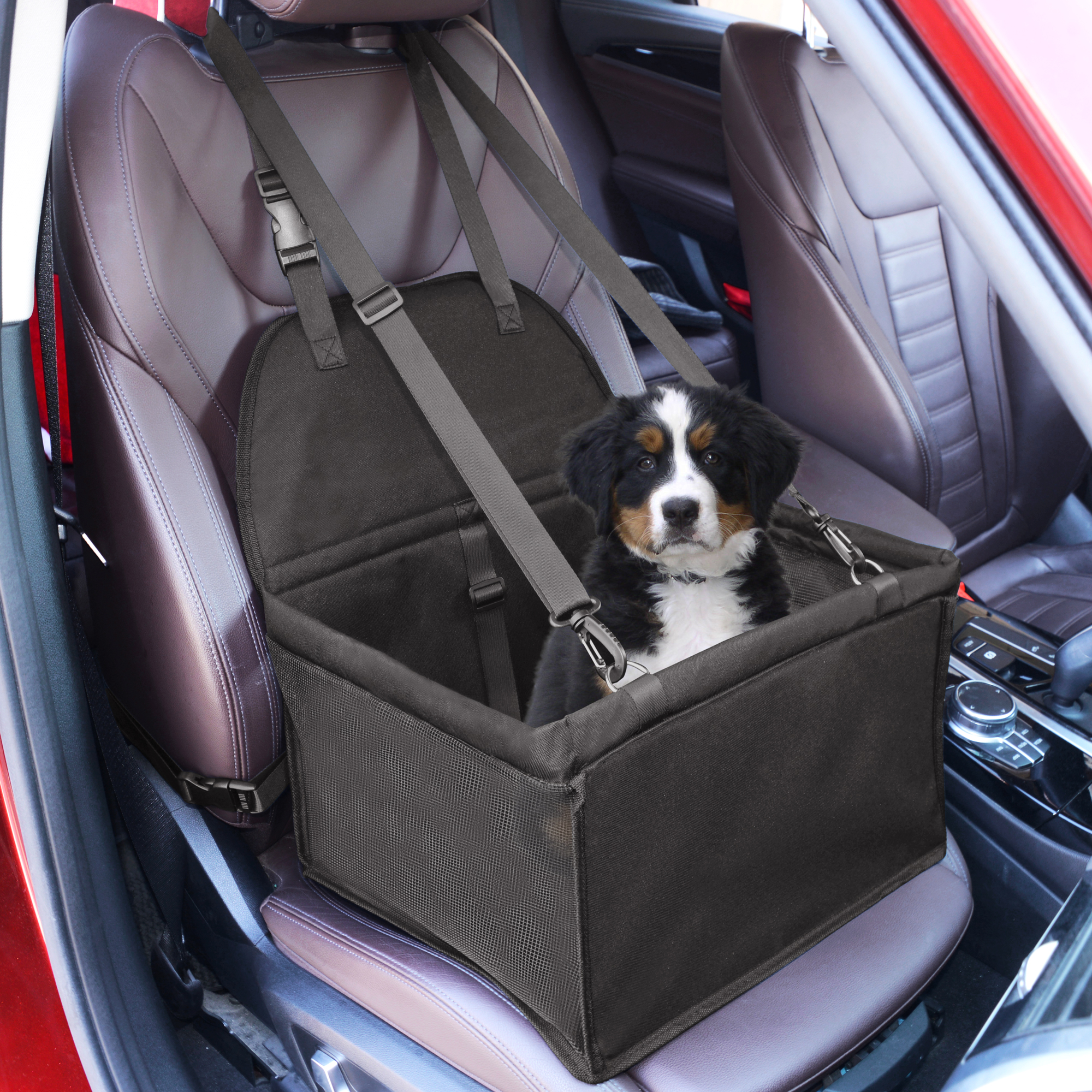Wholesale Waterproof Pet Front Seat Cover Pet Booster Seat Deluxe 2 in 1 Dog Seat Cover for Cars with Safety Belt
