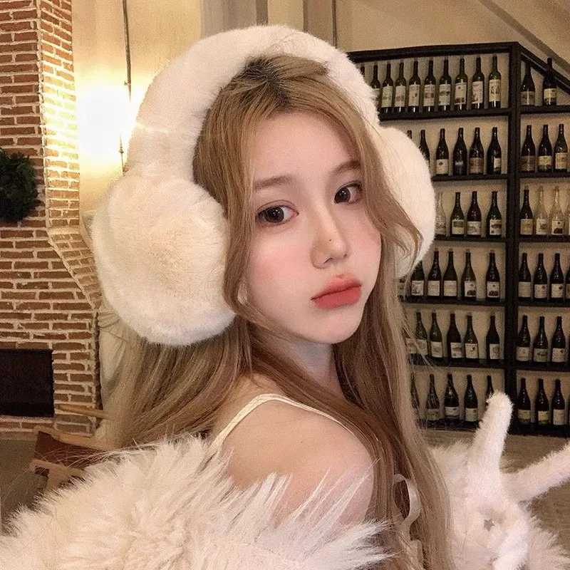 New Winter Solid Color Folding Earmuff Woman Outdoor Cold Protection Ear Cover Plush Warm Ear Muffs Fashion Soft Comfort EarflXJ241126