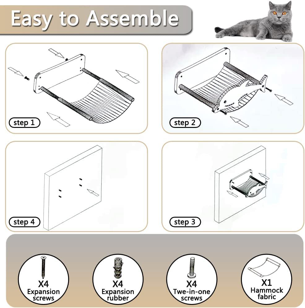 Cat hammock wall mounted cat nest
