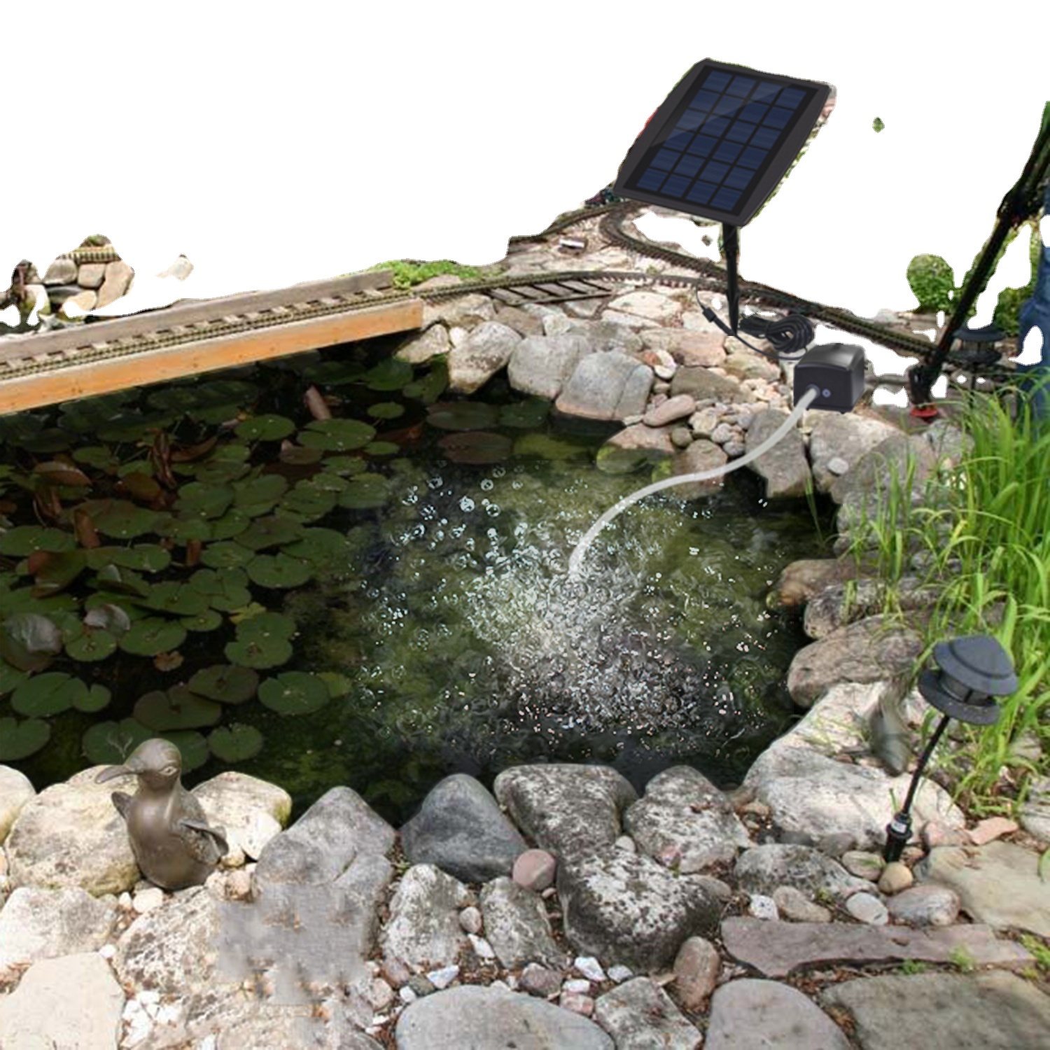 Solar Air Pump Aquarium Solar Fish Tank Oxygen Pump Outdoor Oxygenator No Noise for Garden Fish Tank Pool