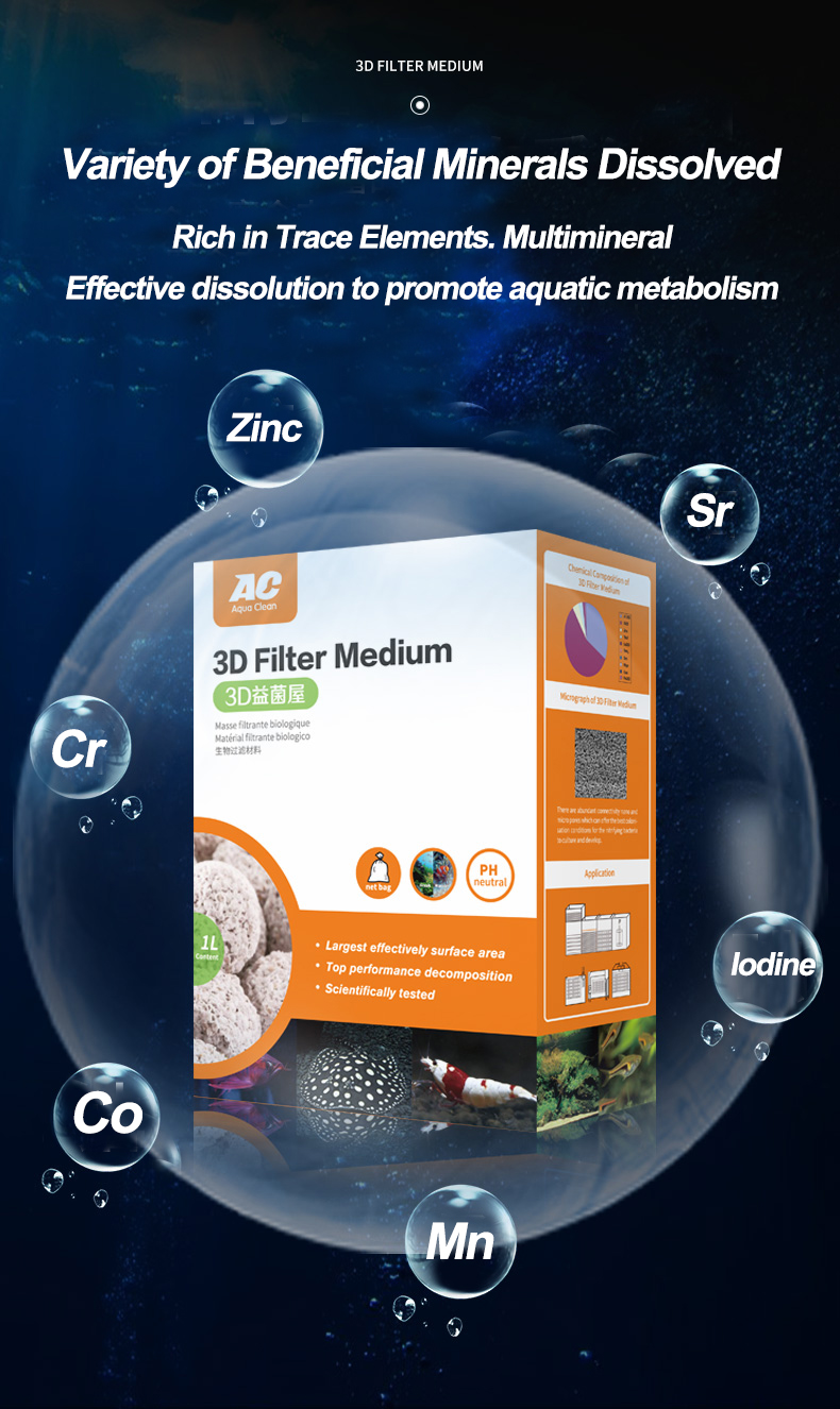 Aquaclean Open porosity 3D filter media for aquarium biological filtration ZACT18