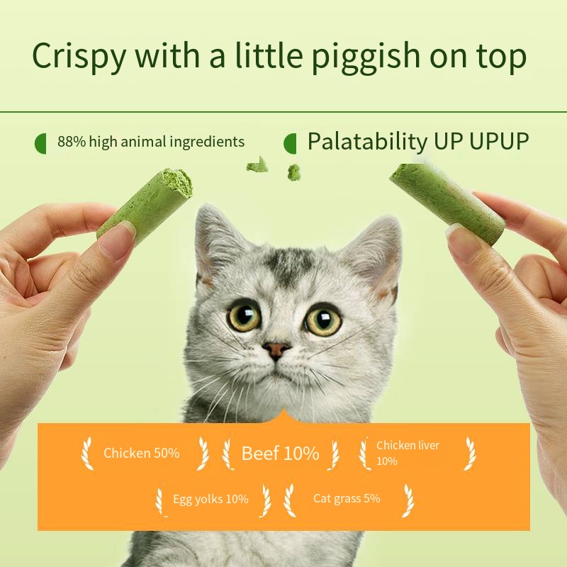 Cat grass teeth cleaning stick gently removes hair balls freeze-dried cat and dog snacks OEM ODM