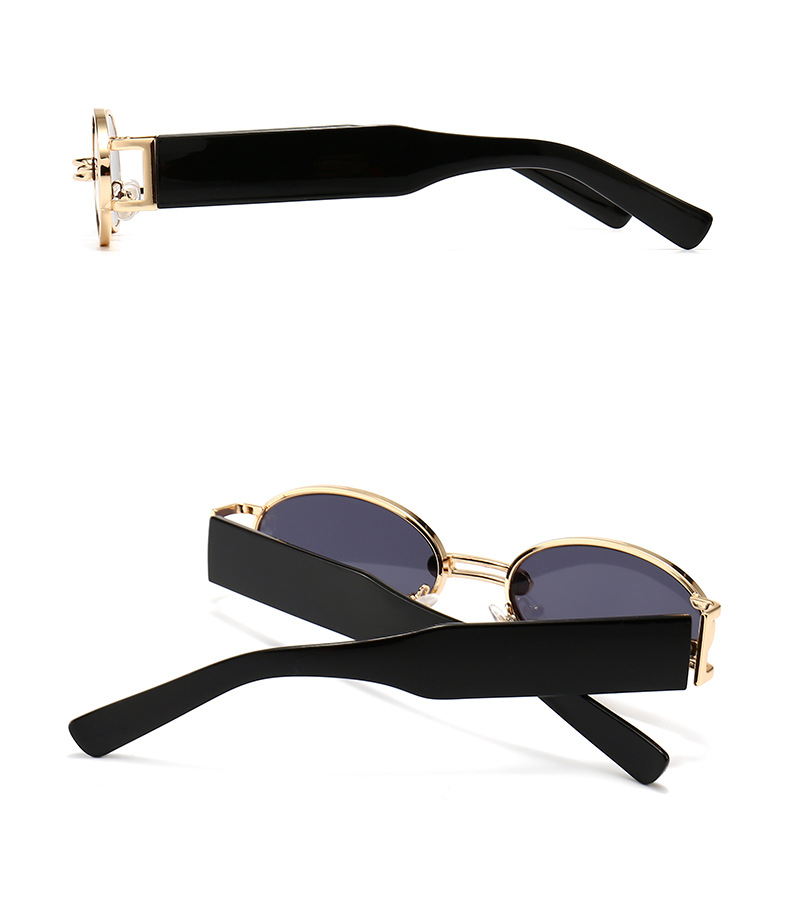 Fashion women's round frame full frame glasses personalised metal frame decorative glasses suitable for travelling and taking photos