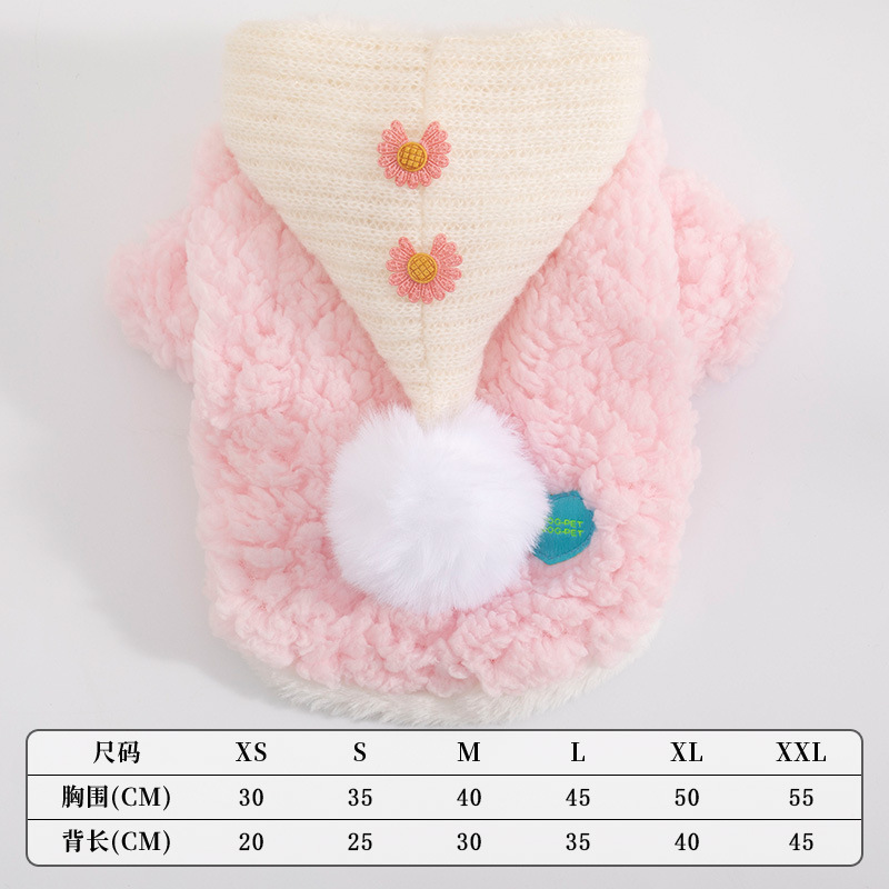 Warm Thick lamb wool Pet Clothes hooded jacket Cute Funny Apparel Dogs Cats Winter Spring Holidays