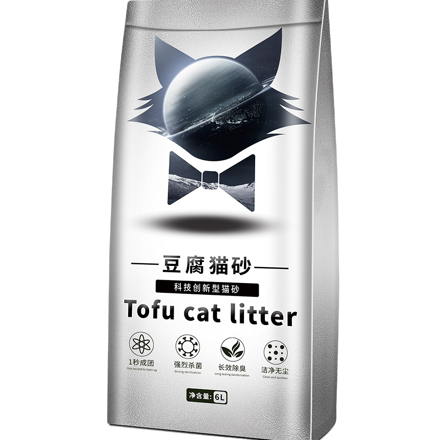 Tofu cat litter 6L pack to remove odors and not stick to the bottom. Four flavors dissolve in water and can be shipped loose