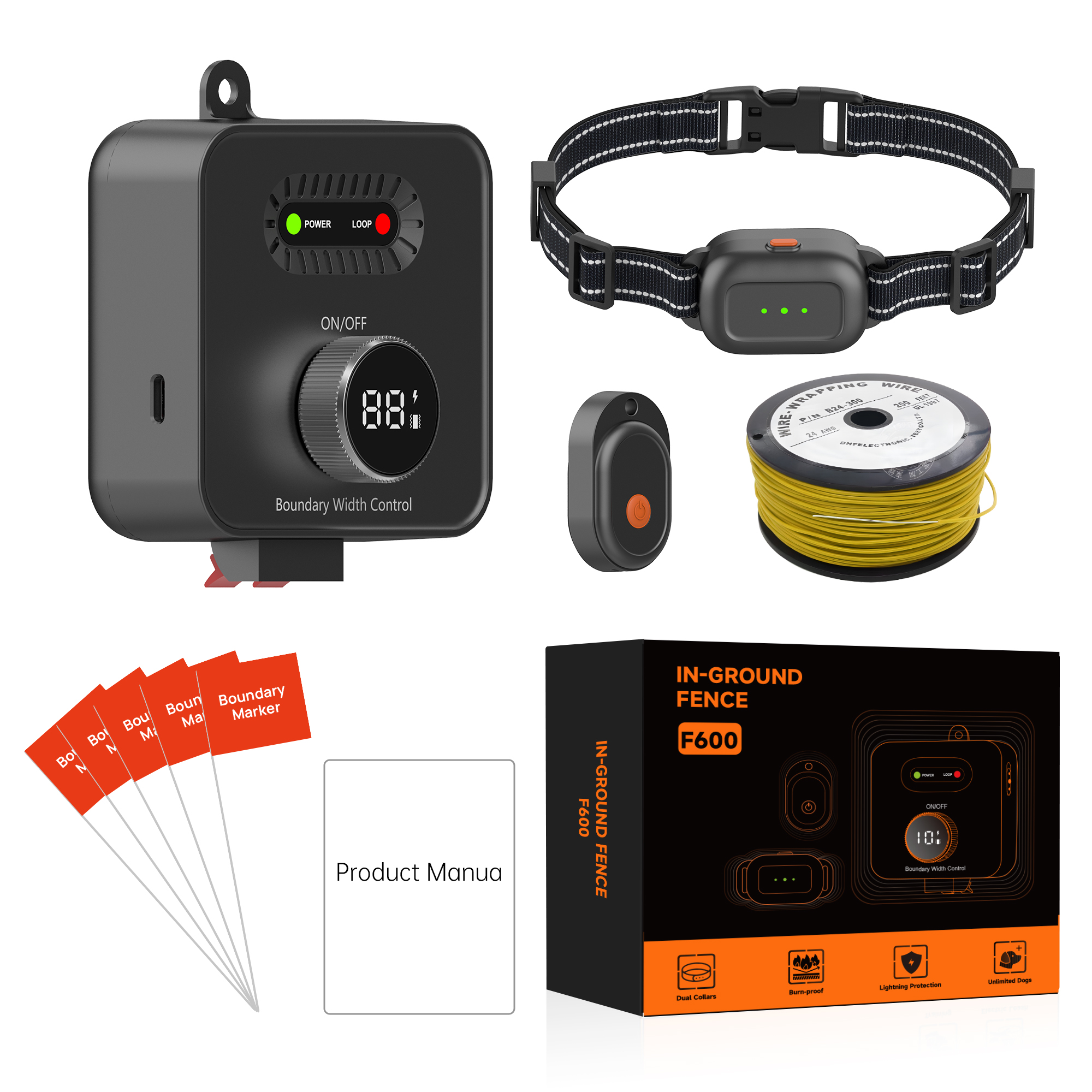 Buried Wire Dog training Underground Portable Dog Shock Collar Pet Fence System Wireless Electric Pet Dog In-ground Fence