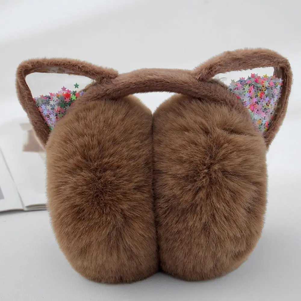 Cute Animal Earmuffs Soft Warm Cat Ears Ear Warmers Women Girls Foldable Winter Ear Covers Outdoor Furry Fleece EarmuffsXJ241126
