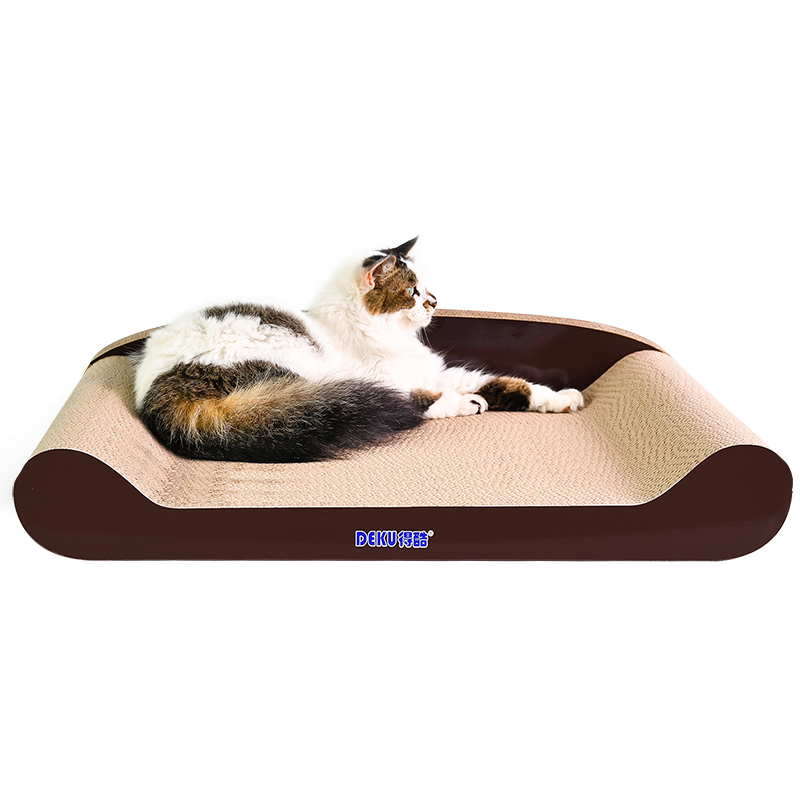 Deku-Cat Bed Scratching Pads Cardboard Scratch Lounge Sofa Bed Cat Scratcher Mat with Catnip
