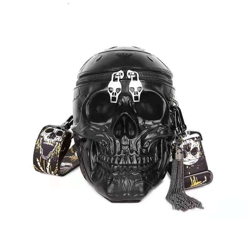 2025 new dark skull funny Halloween style women's tassel shoulder crossbody bag
