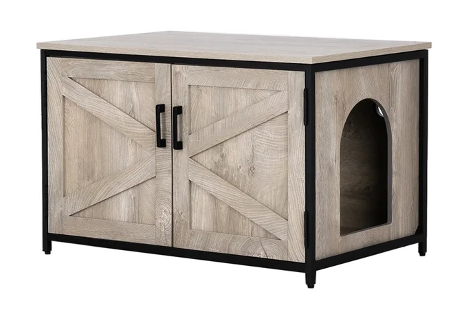 Pet Cat Litter Box Enclosure cute sample design cat house nightstand top opening