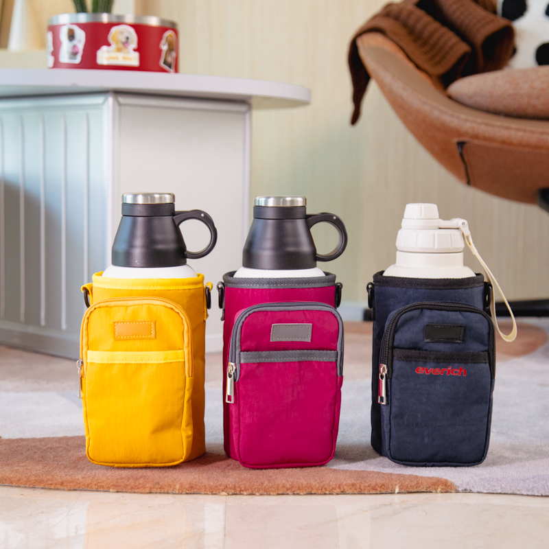 Pet Bowl Attached to Stainless Steel Insulated Travel Water Bottle 33 Ounce (Black)