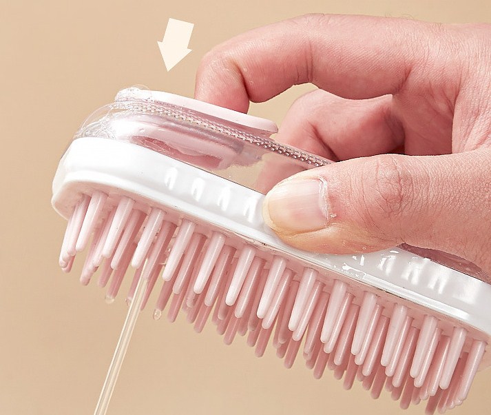 Hot Selling Pet Dog Cat Bath Grooming Hair Massage Brush Shampoo Dispenser for Cleaning & Bathing