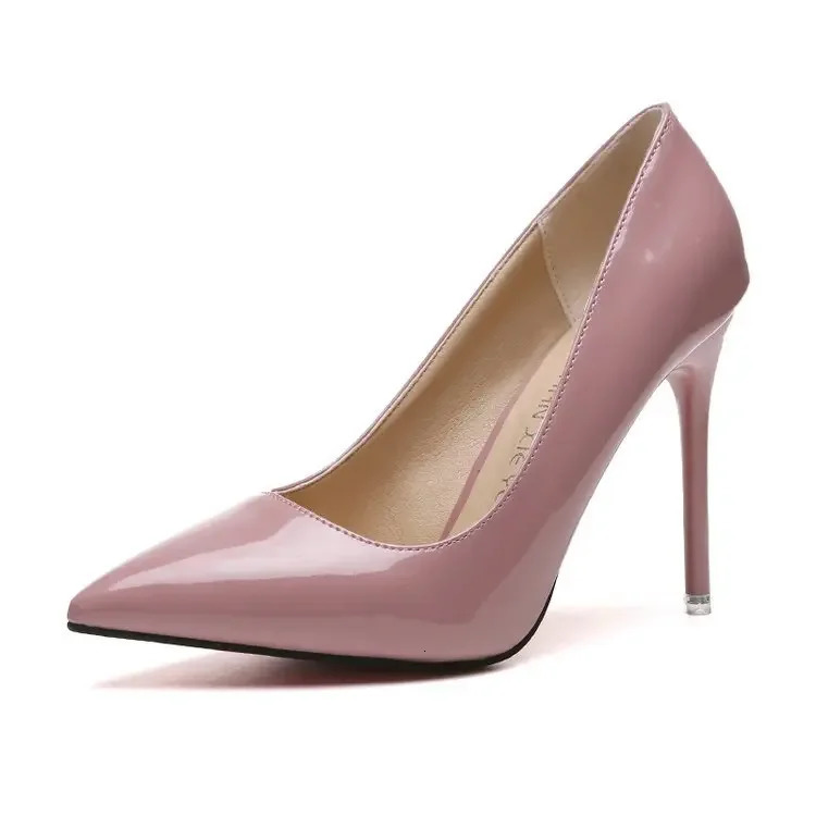 Plus Size 34-44 Women Shoes Pointed Toe Pumps Patent Leather Dress High Heels Boat Shoes Wedding Shoes Zapatos Mujerd76 241126