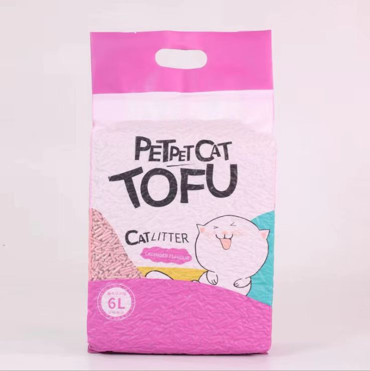 Hot products high quality plastic packaging biodergable thin tofu cat litter High efficiency water absorption