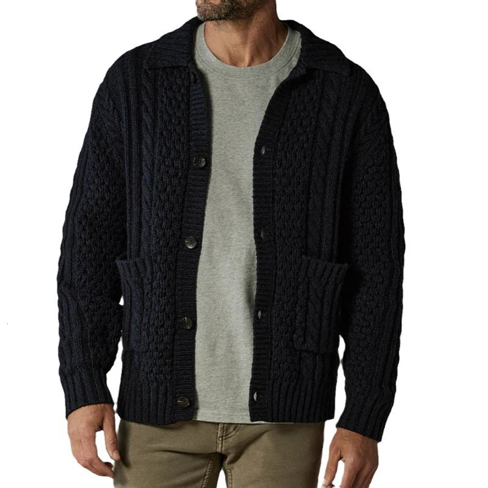 Mens Y2K Jacket Twisted Knitted Open Skirt Unisex Sweater Autumn/Winter Fashion Casual Loose Retro Simple Breathable Jacket 241125