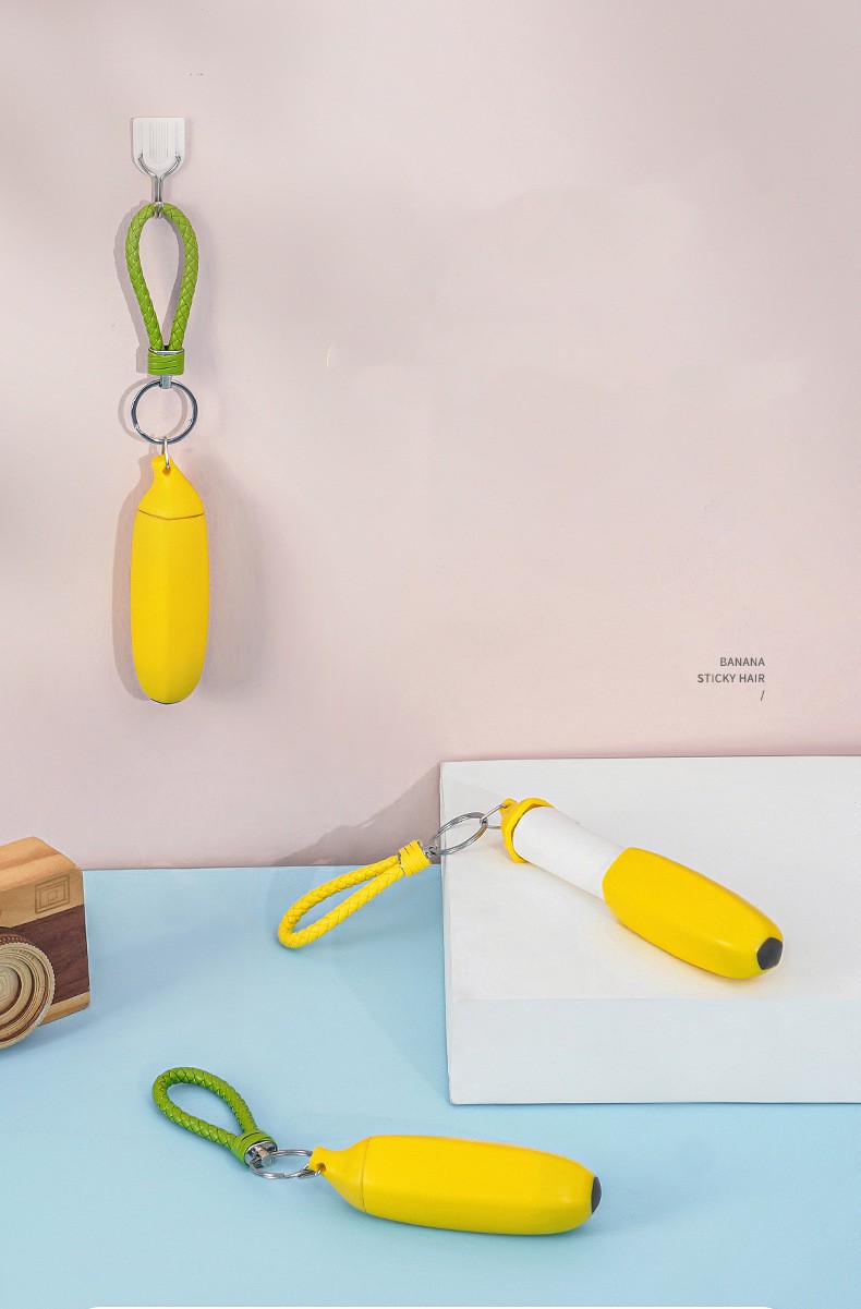 Mini Portable Home Use Pet Hair Cleaning Sticker Useful Sofa Clothes Pet Hair Remover Sticky Paper Banana Shape Pet Supplies