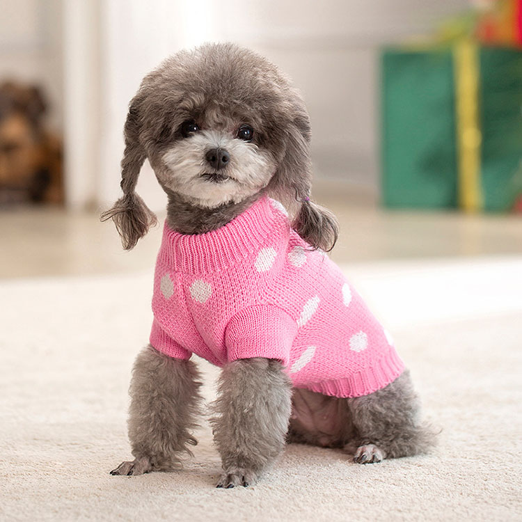 Hot sale hot item knitted polka dot Christmas sweater autumn and winter clothing cat warm sweater