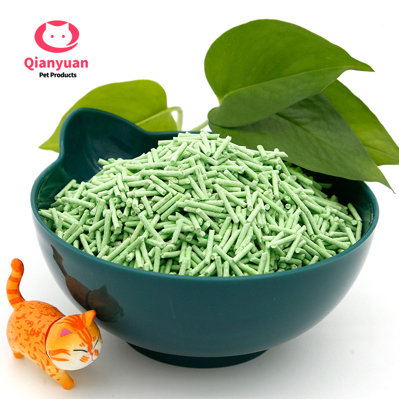Degradable Clumping 1.5-3mm stripe shape Tofu cat sands Tofu Cat Litter In 6L