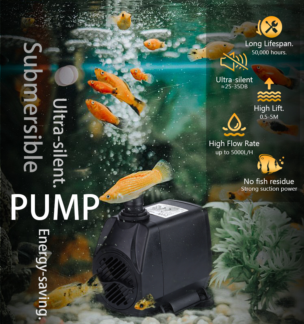 Super pump factory 10w 600LH submersible aquarium hydroponics submersed gardening water feature pumps