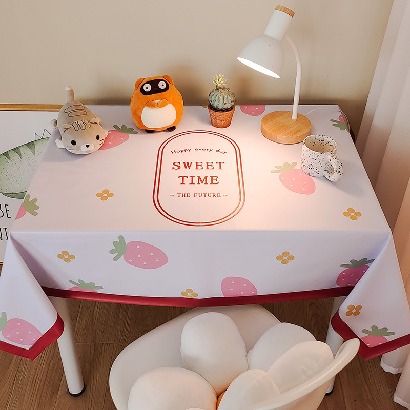 Cartoon waterproof and oil-proof small fresh PVC coffee table mat student desk decoration picnic tablecloth