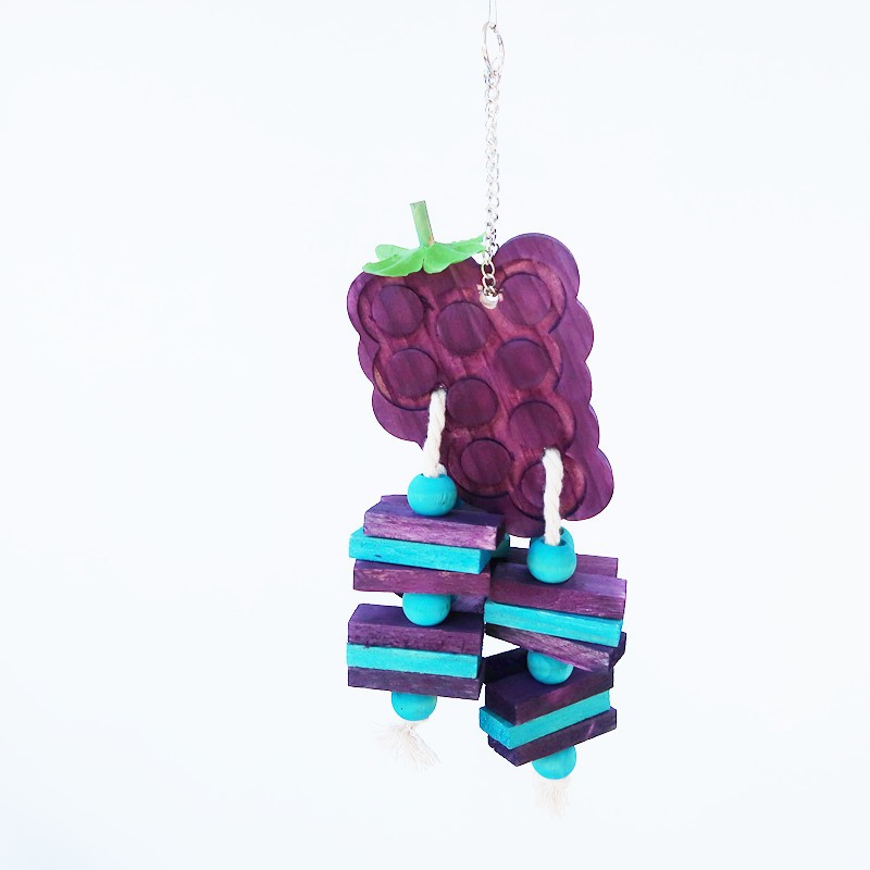 Colorful Hanging Wood Pet Bird Parrot Chew Bite Toy For Medium and small bird parrot