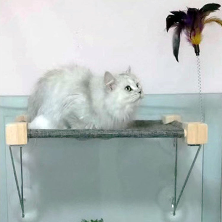 oem wholesale Eco-Friendly solid wooden cat window perch sunbath seat for cats cat toy window pet hammock bed